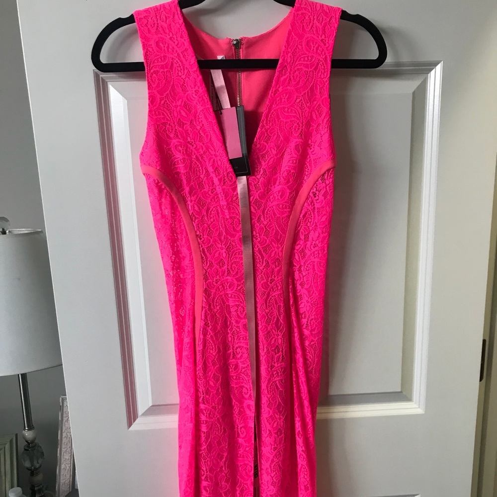 House of CB pink lace dress. Xs.
